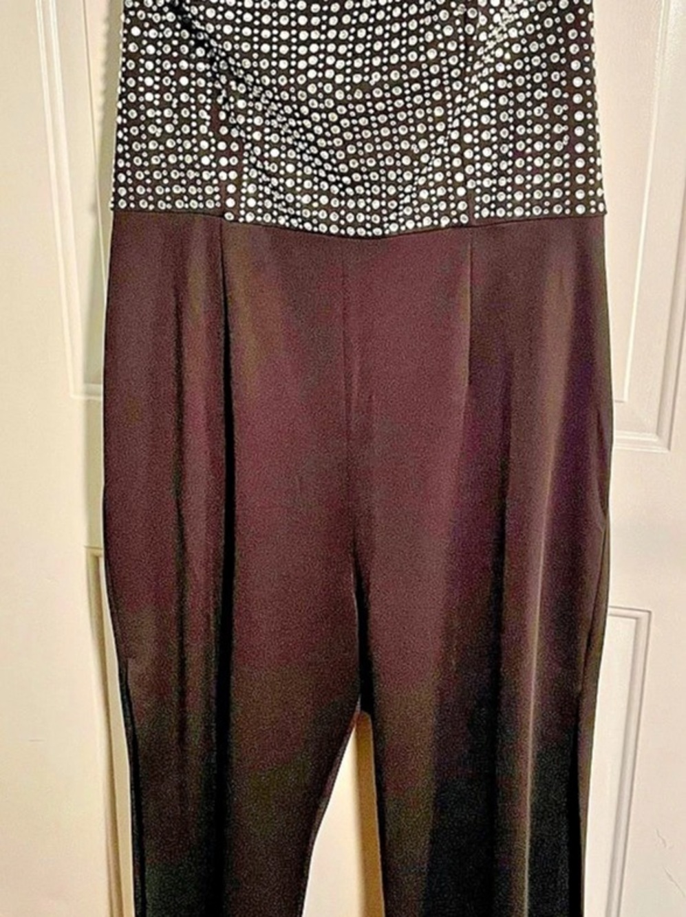VENUS Rhinestone Embellished Halter 
Wide-leg Jumpsuit | NYE Party Glam- size 20